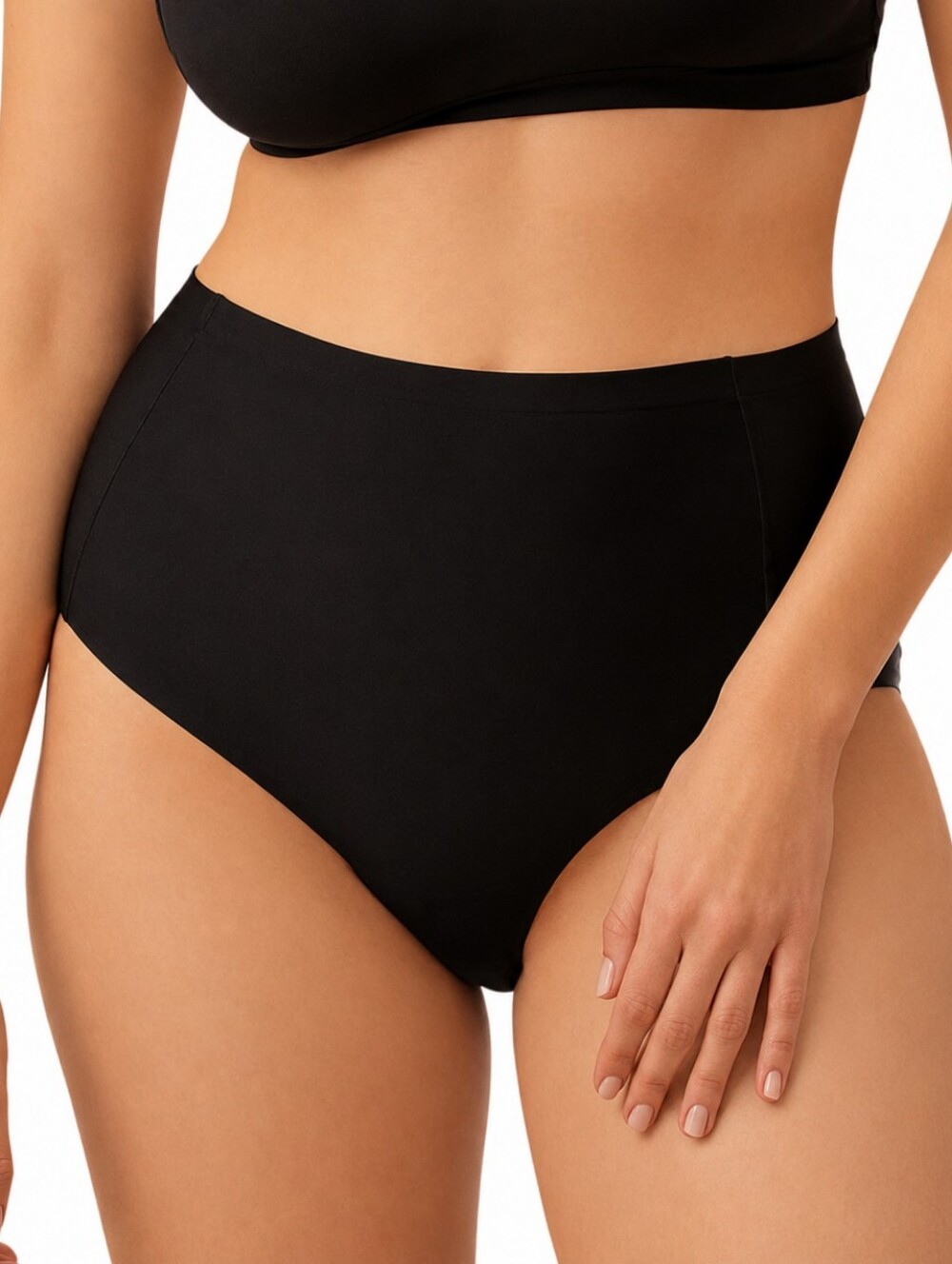 NWT TrueKind Seamless Stretch Mid-Waist Brief Black Size 16-24 2X-4X (2+ = 40%)